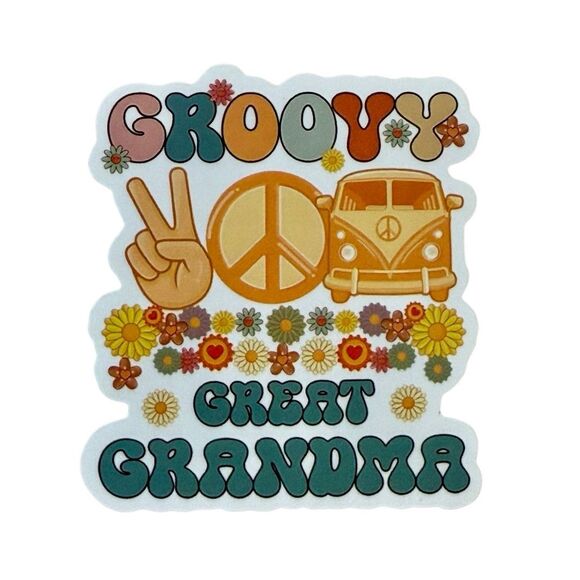 ⚪️ “ Groovy Great Grandma” Vinyl Sticker Decal NEW - Picture 2 of 2